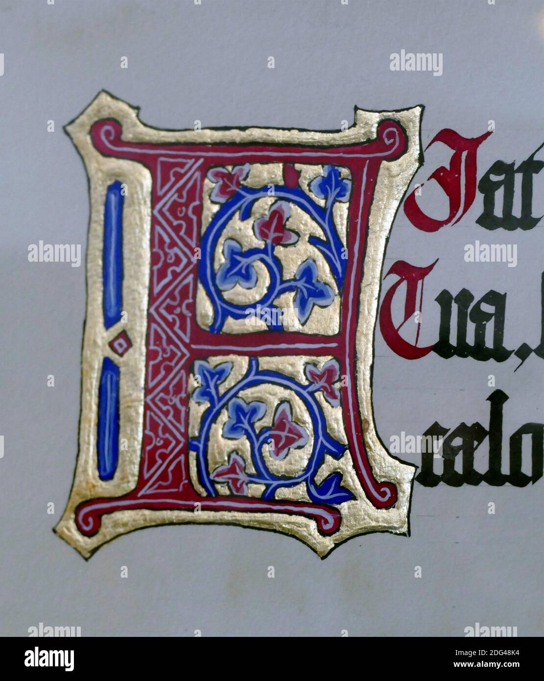 Grad Caligraphi STARI GRAD, CROATIA - APR 30, 2019 - Medieval illuminated manuscript ...