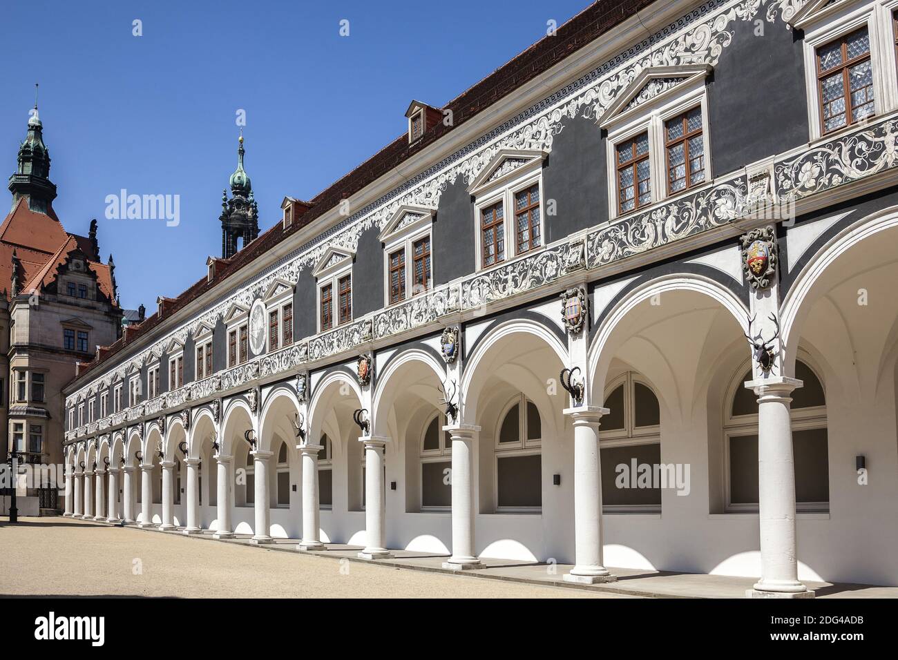 Stable yard in Dresden Stock Photo