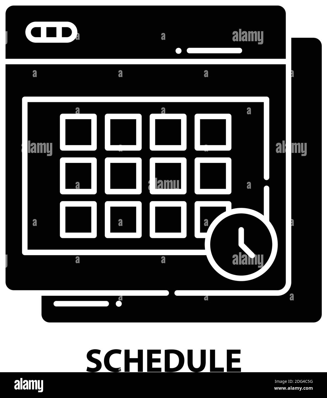schedule icon, black vector sign with editable strokes, concept ...
