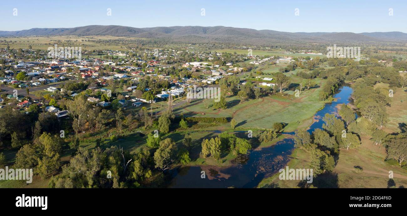 The town Bingara on the Gwydir river in the north west of New South