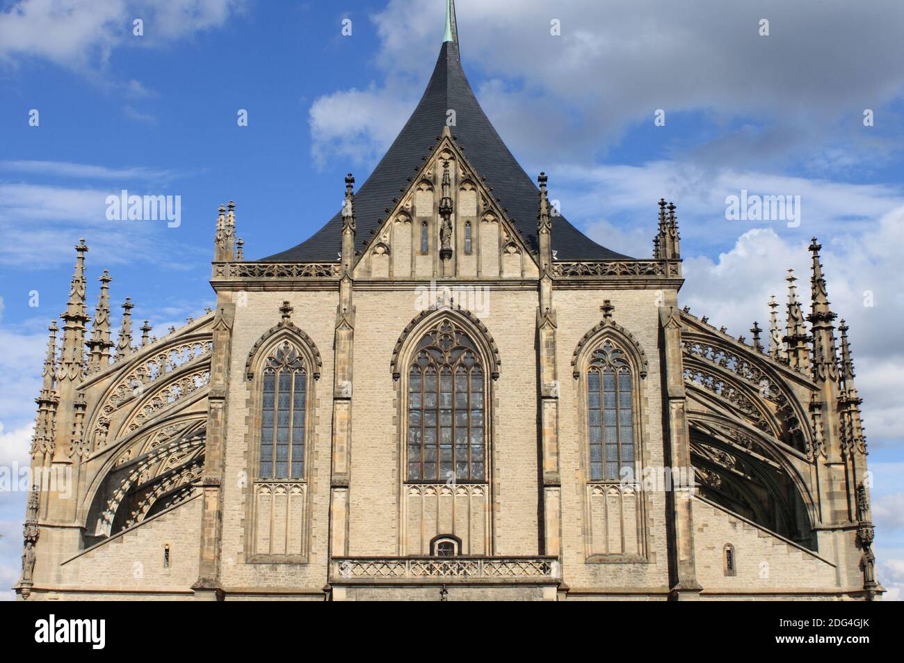 St. Barbara cathedral facade in Kutna Hora Stock Photo