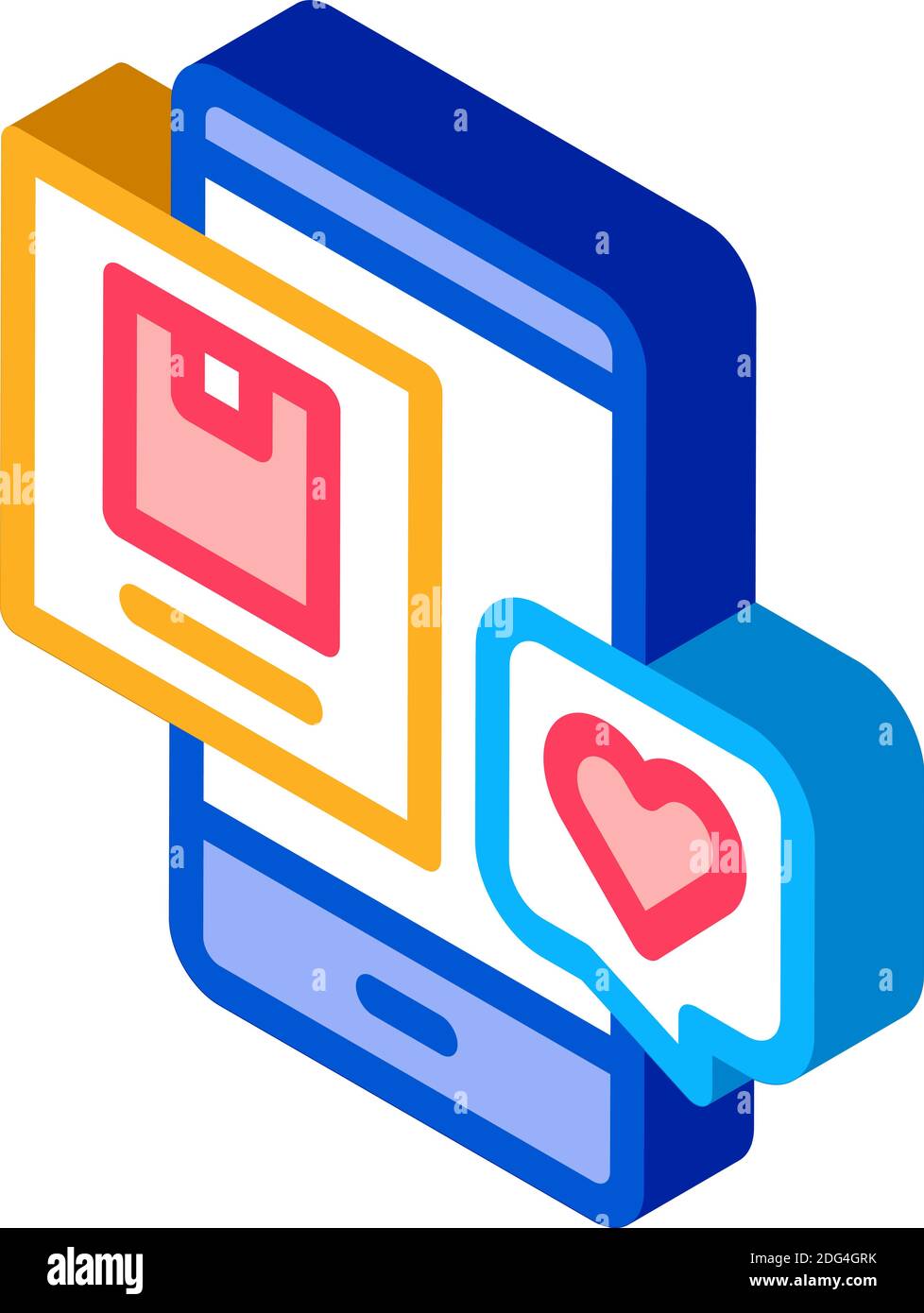 phone app customer digital brand touchpoints isometric icon vector ...
