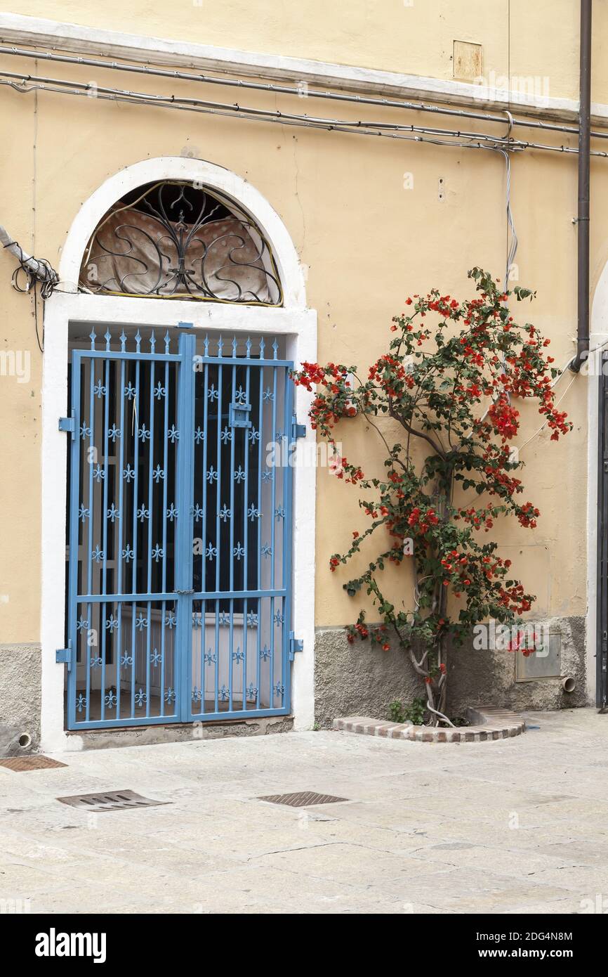 Porto Azzurro, facade detail, Elba, Tuscany, Italy Stock Photo