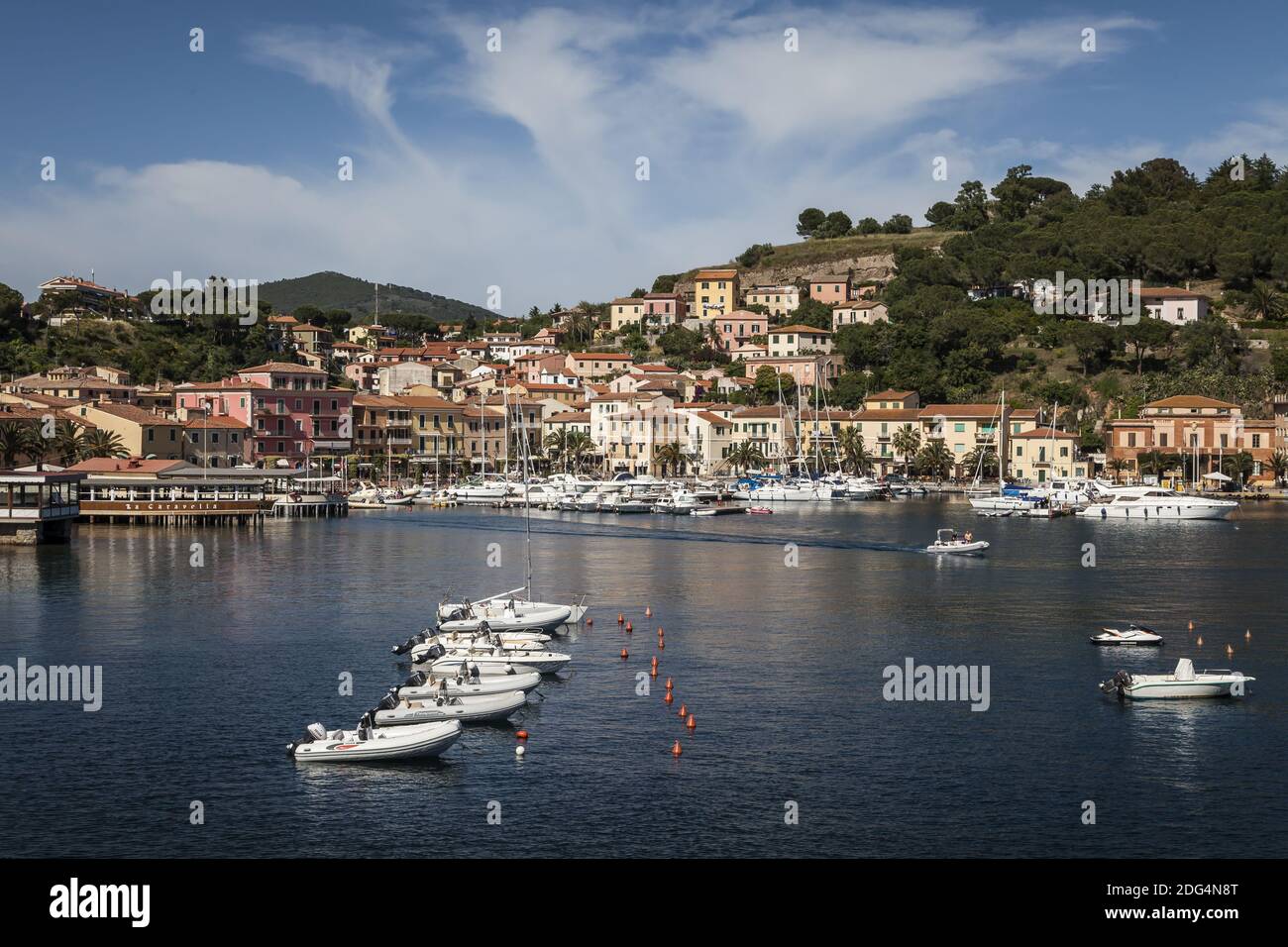 Porto Azzurro, boat harbour, Elba, Tuscany, Italy Stock Photo