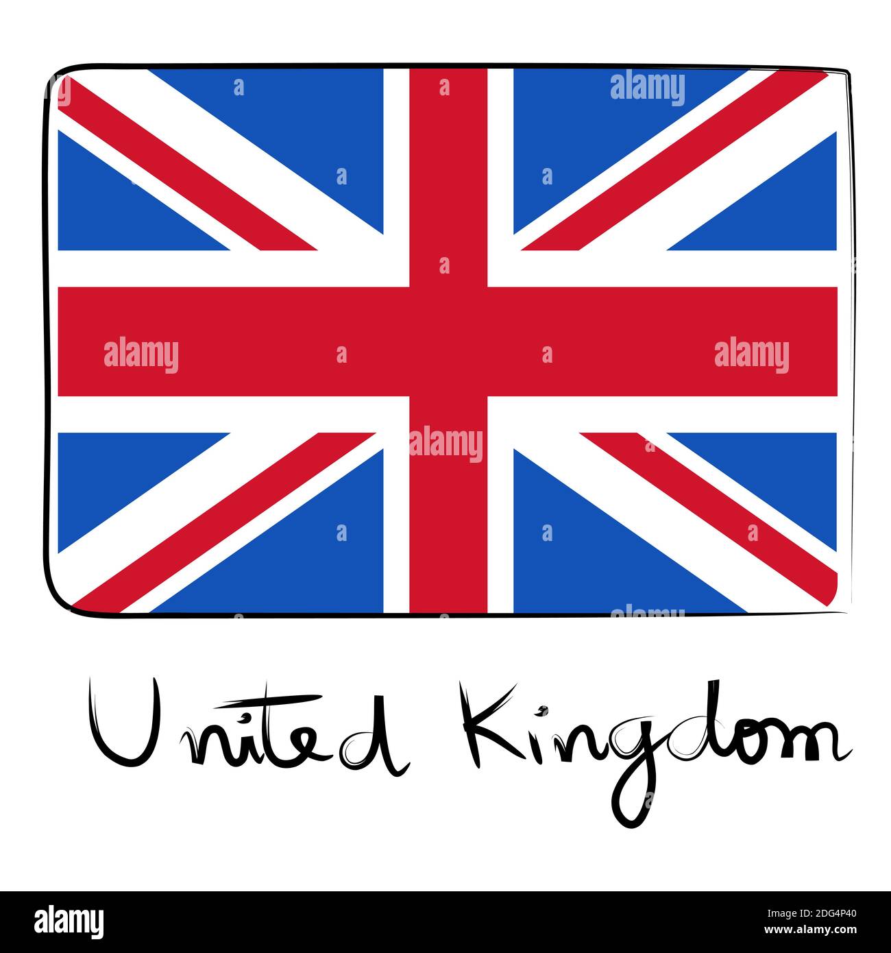 United Kindom flag doodle Stock Photo - Alamy