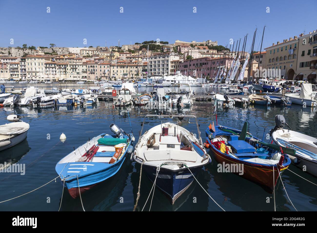 Portoferraio, the old harbor, Elba, Tuscany, Italy Stock Photo