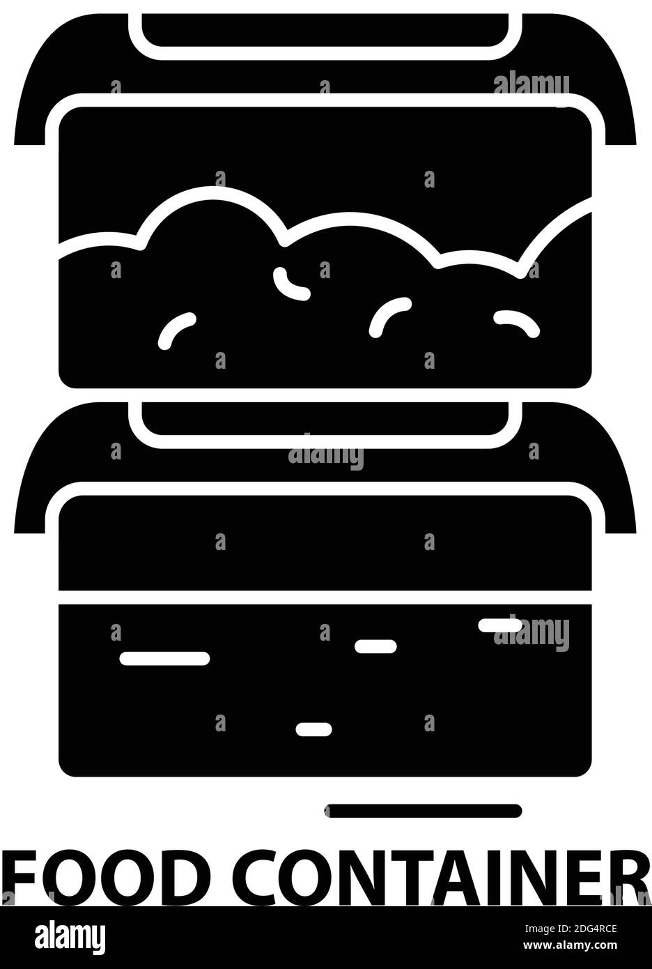 Food container symbol icon, black vector sign with editable strokes