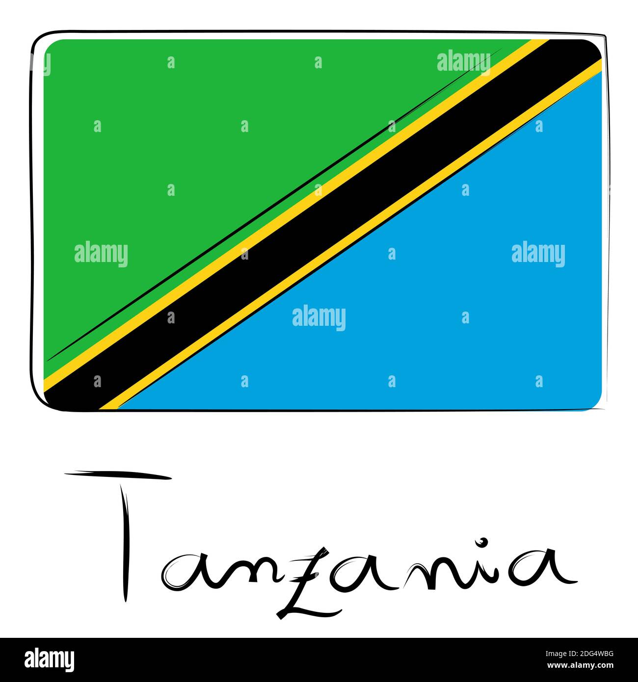 Tanzania flag doodle Stock Photo