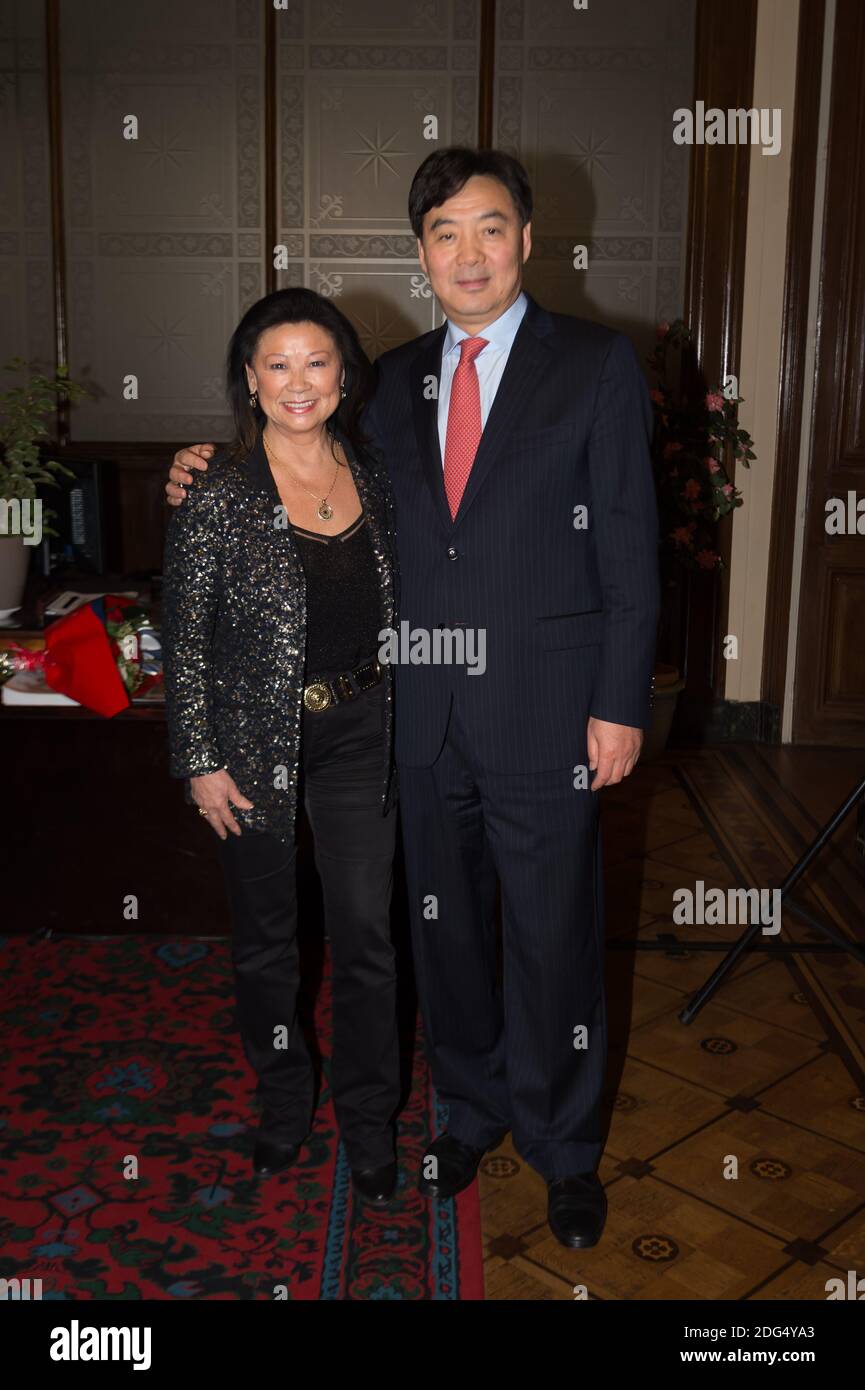 Chinese ambassador to France Zhai Jun and Jeanne d'Hauteserre attending
