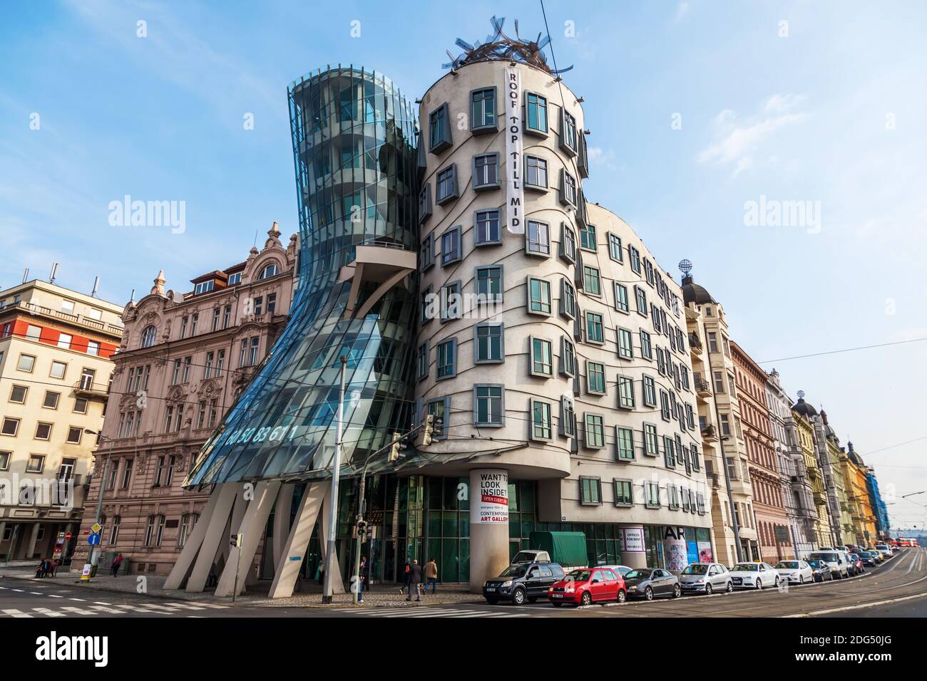 Dancing House from Frank Gehry in Prague, Czech Republic Stock Photo