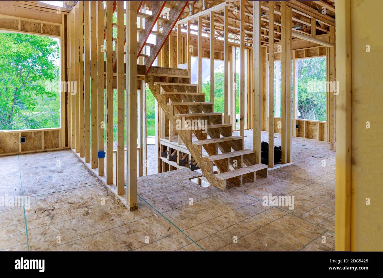 New construction of beam construction house framed the ground up ...