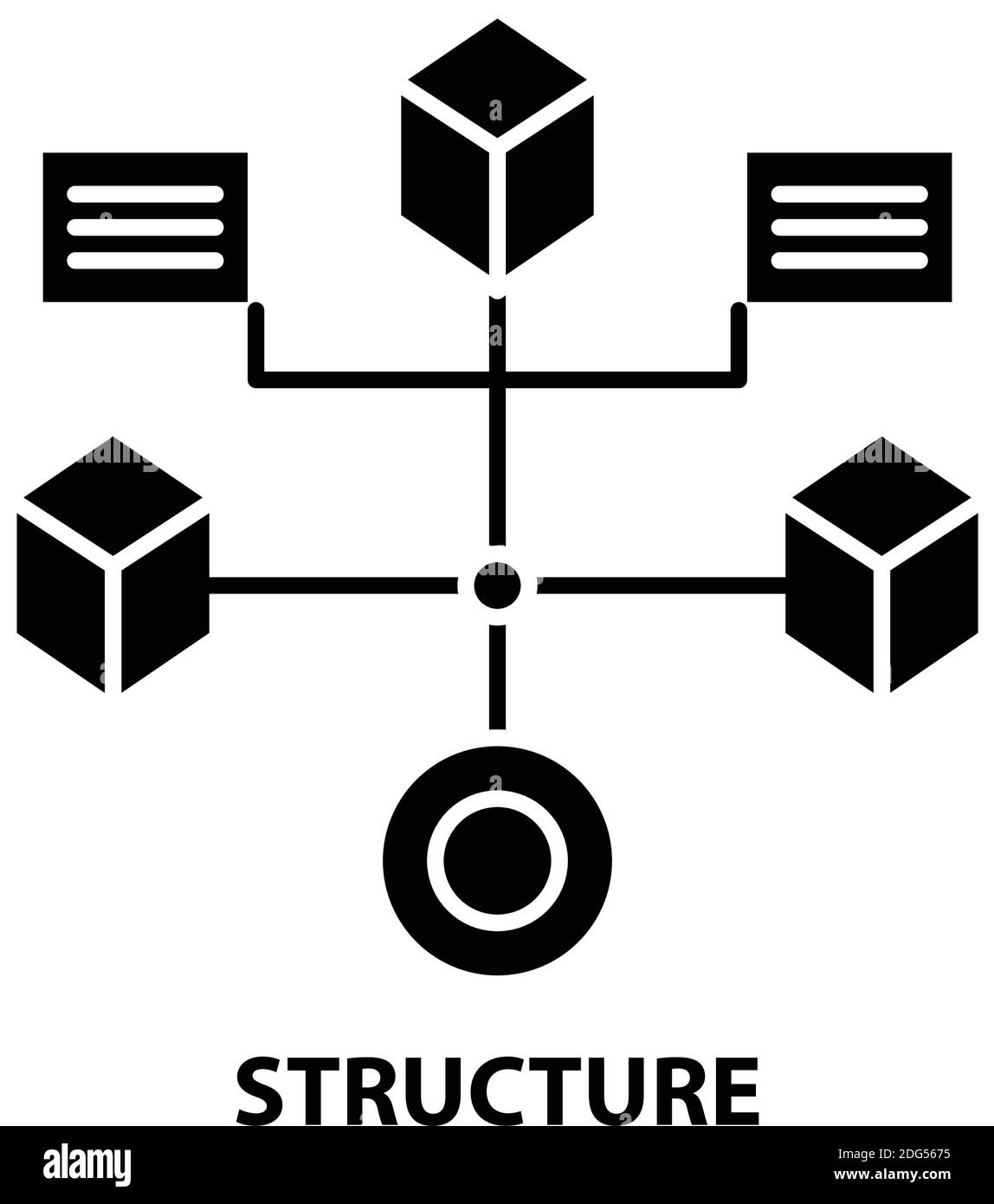 structure icon, black vector sign with editable strokes, concept illustration Stock Vector