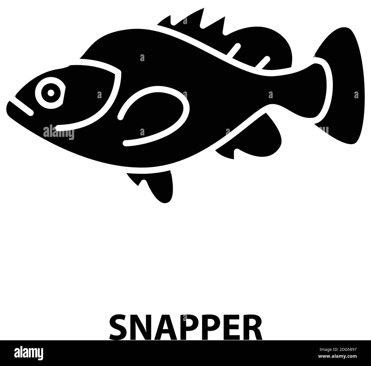 snapper icon, black vector sign with editable strokes, concept illustration Stock Vector