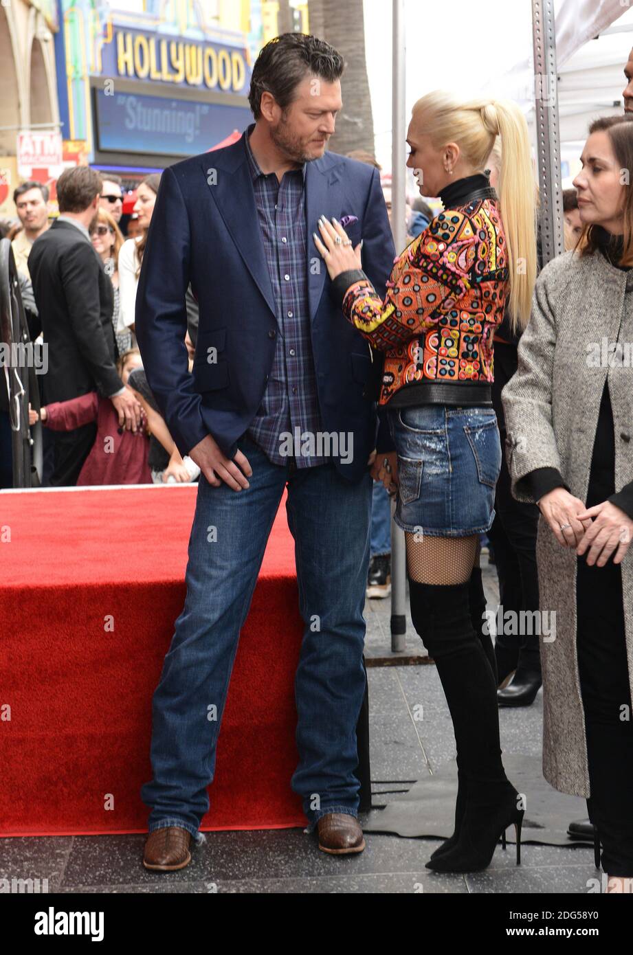 Gwen Stefani and Blake Shelton attend the ceremony honoring Adam Levine with a star on the Hollywood Walk of Fame on February 5, 2017 in Los Angeles, CA, USA. Photo by Lionel Hahn/ABACAPRESS.COM Stock Photo