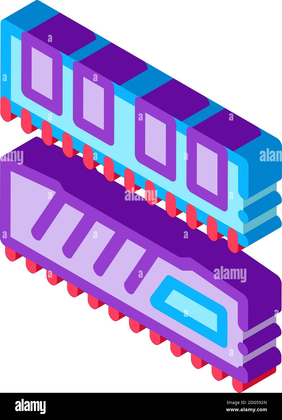 riser memory cards isometric icon vector illustration Stock Vector ...