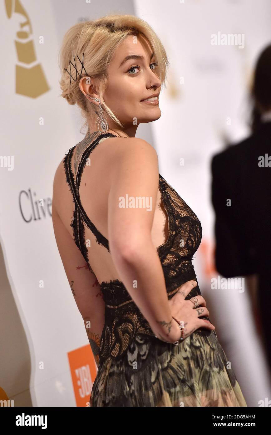Paris Jackson attends Pre-Grammy Gala and Salute to Industry Icons Honoring Debra Lee at The Beverly Hilton on February 11, 2017 in Beverly Hills, Los Angeles, CA, USA. Photo by Lionel Hahn/ABACAPRESS.COM Stock Photo