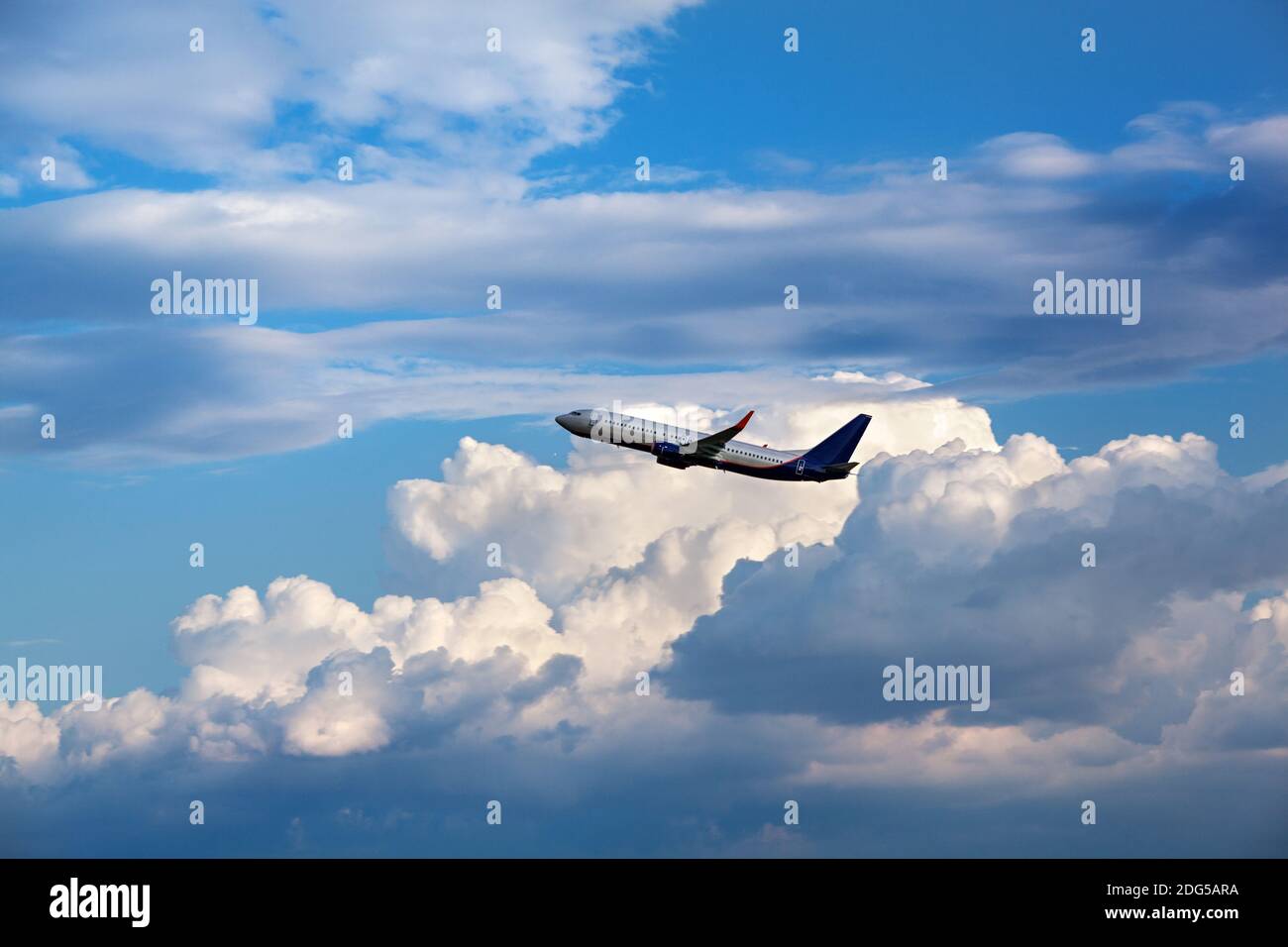 Airplane in the sky Stock Photo