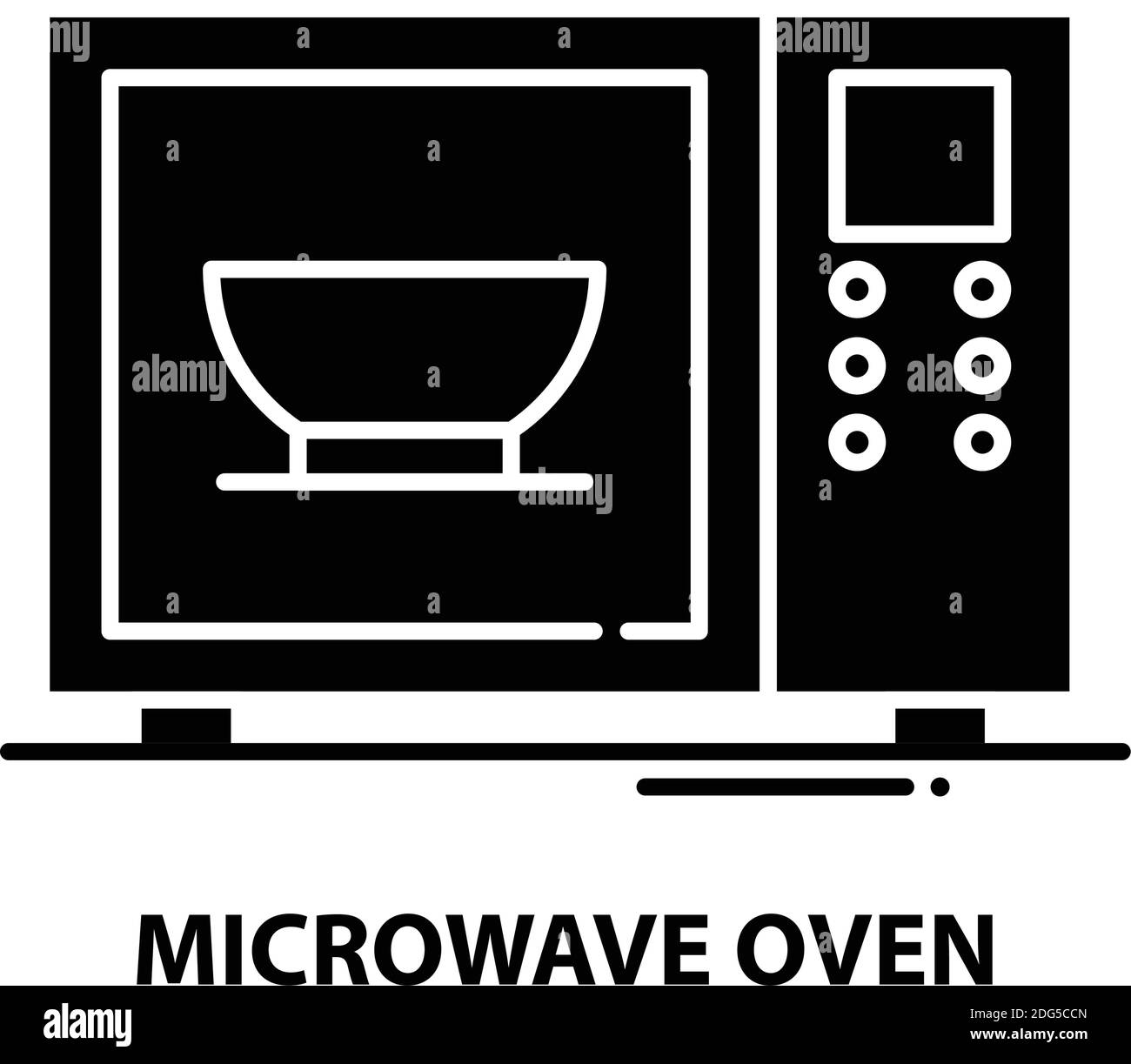 microwave oven symbol icon, black vector sign with editable strokes ...