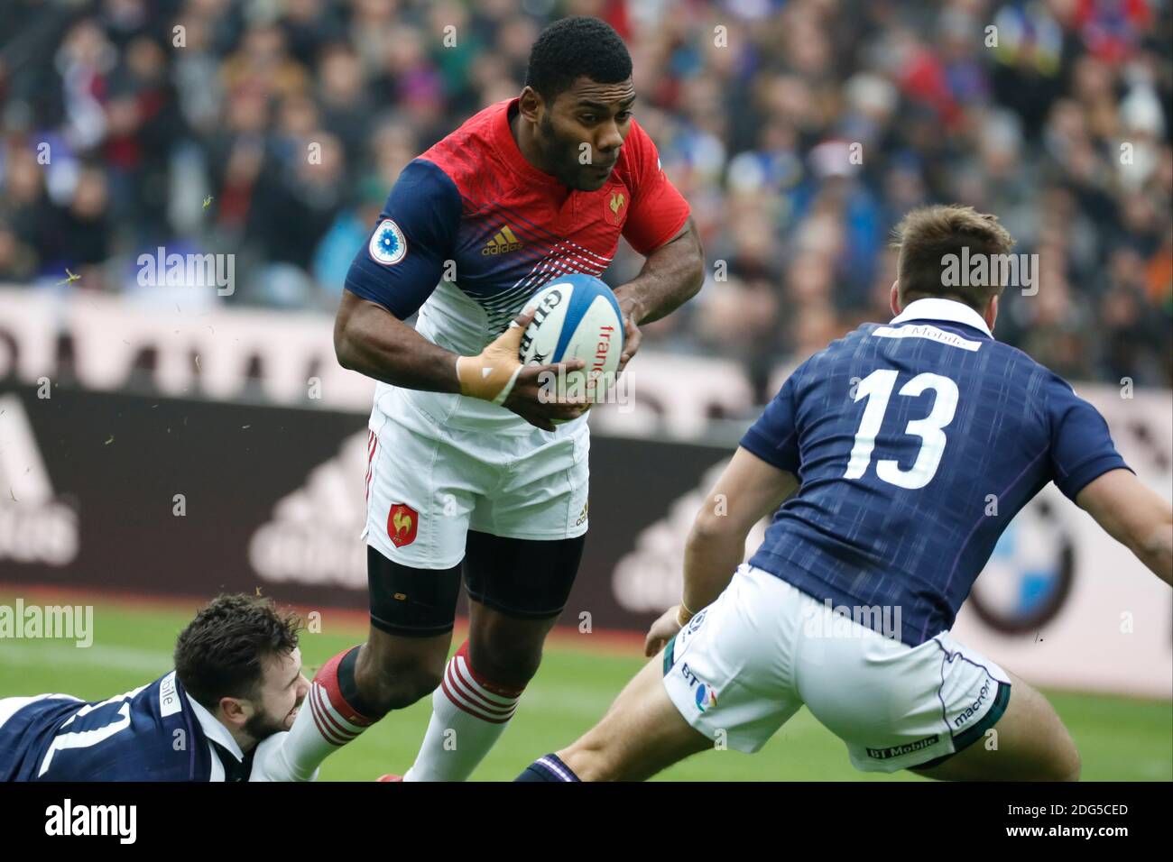 France's Noa Nakaitaci during Rugby RBS 6 Nations Tournament, France vs  Scotland in Stade de France, St-Denis, France, on February 12th, 2017.  France won 22-16. Photo by Henri Szwarc/ABACAPRESS.COM Stock Photo -