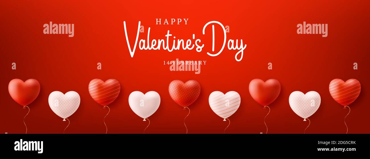 Valentines day sale background with balloons heart pattern. Vector ...