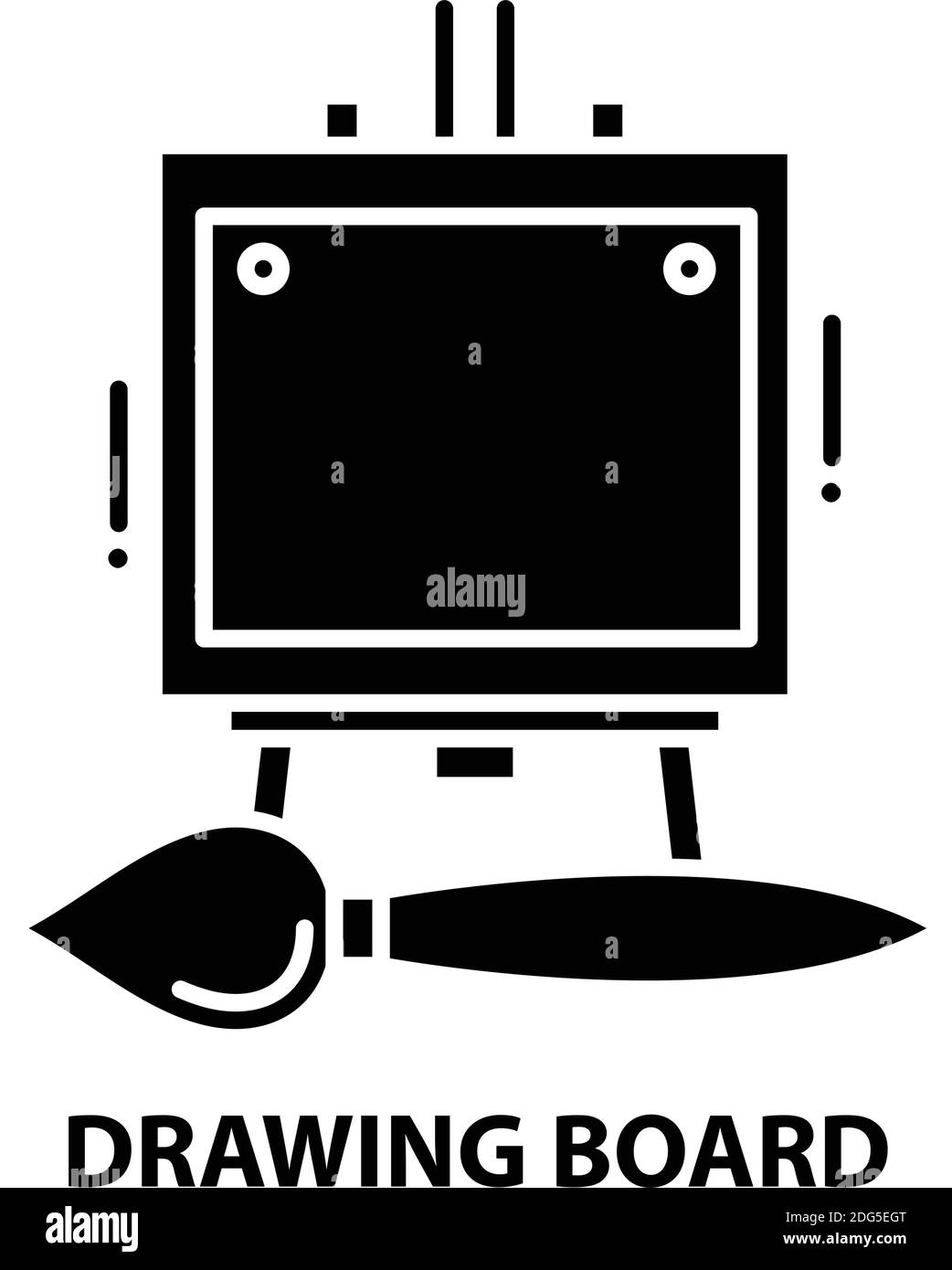 drawing board icon, black vector sign with editable strokes, concept illustration Stock Vector