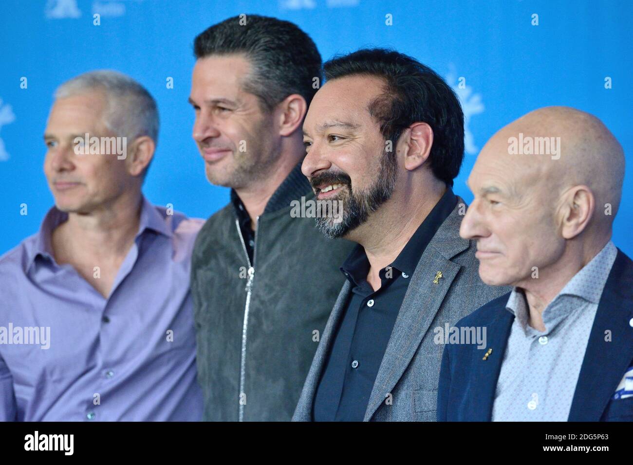 Hutch Parker, Simon Kinberg, Hugh Jackman, James Mangold and Patrick Stewart attending Logan Photocall during the 67th Berlin International Film Festival (Berlinale) in Berlin, Germany on Februay 17, 2017. Photo by Aurore Marechal/ABACAPRESS.COM Stock Photo