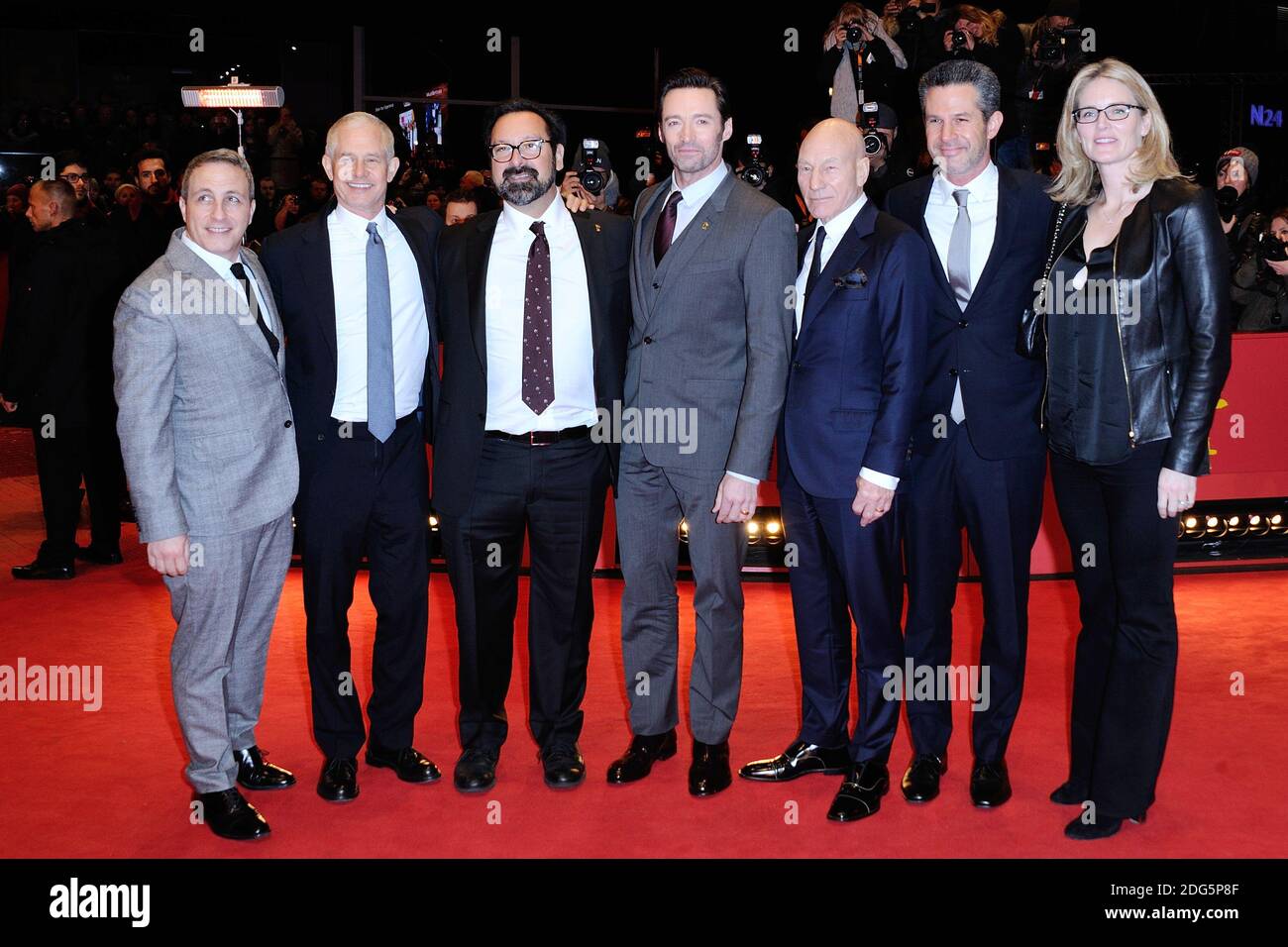 Hutch Parker, Simon Kinberg, James Mangold, Patrick Stewart and Hugh Jackman attending the Logan Premiere during the 67th Berlin International Film Festival (Berlinale) in Berlin, Germany on Februay 17, 2017. Photo by Aurore Marechal/ABACAPRESS.COM Stock Photo