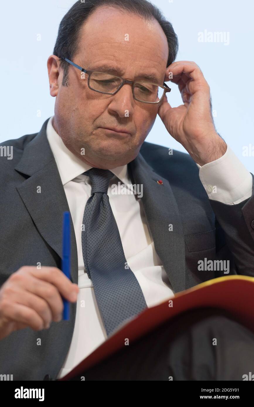French President Francois Hollande during the inauguration ceremony of ...