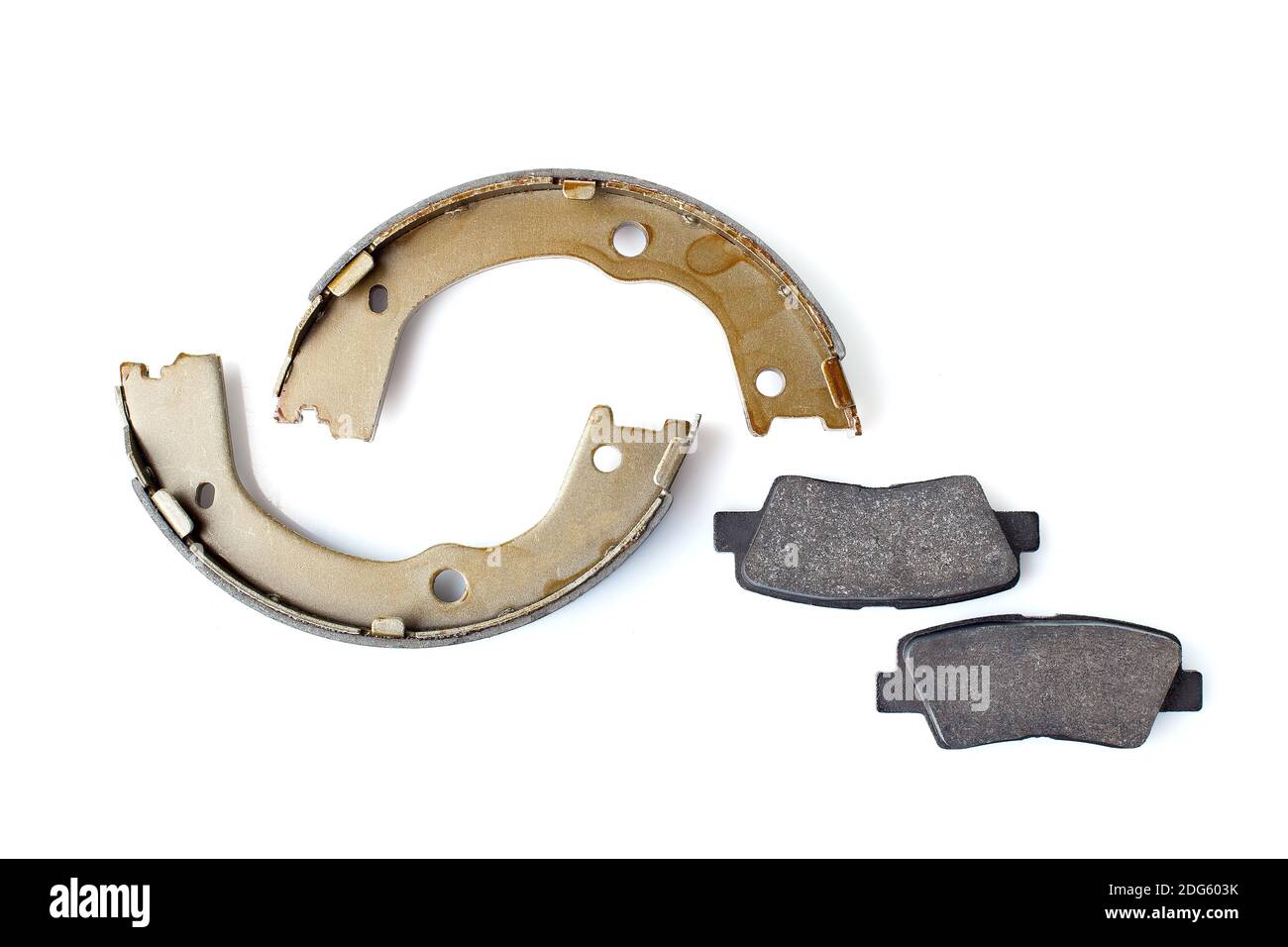 set of asbestos brake pads and brake shoe for disc and drum brakes