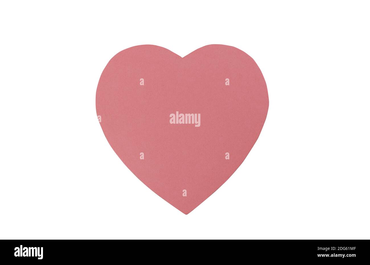 A large pink cardboard heart giftbox for Happy Valentines Day isolated on a white background Stock Photo