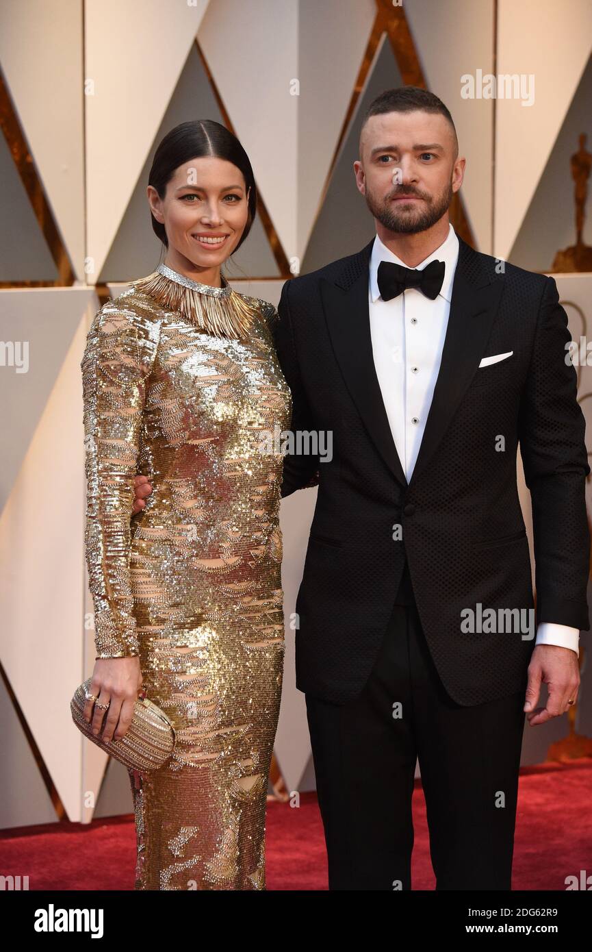 Jessica Biel and Justin Timberlake arrive for the 89th Academy Awards (Oscars) ceremony at the Dolby Theater in Los Angeles, CA, USA, February 26, 2017. Photo by Lionel Hahn/ABACAPRESS.COM Stock Photo
