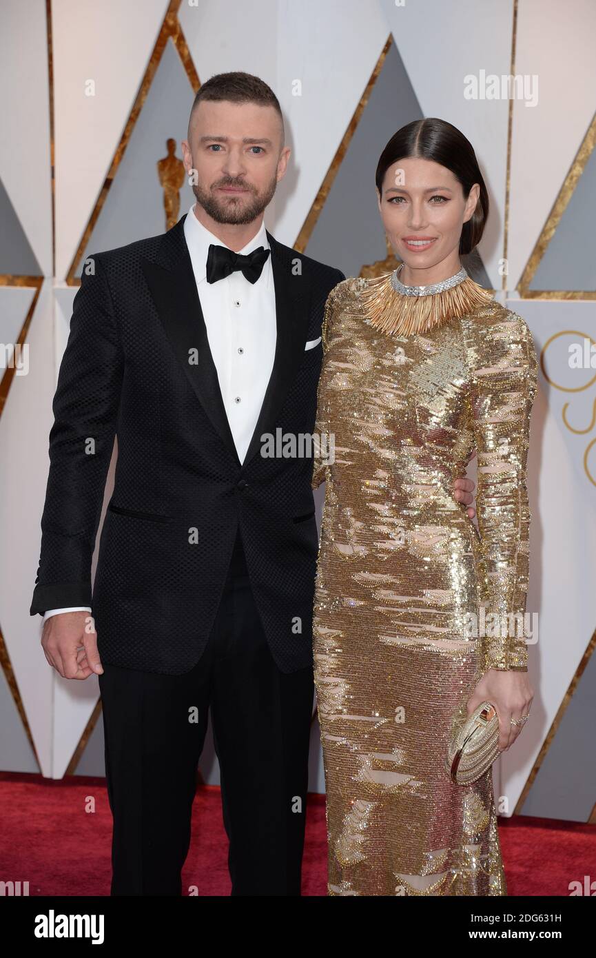 Justin Timberlake and Jessica Biel arriving for the 89th Academy Awards (Oscars) ceremony at the Dolby Theater in Los Angeles, CA, USA, February 26, 2017. Photo by Lionel Hahn/ABACAPRESS.COM Stock Photo