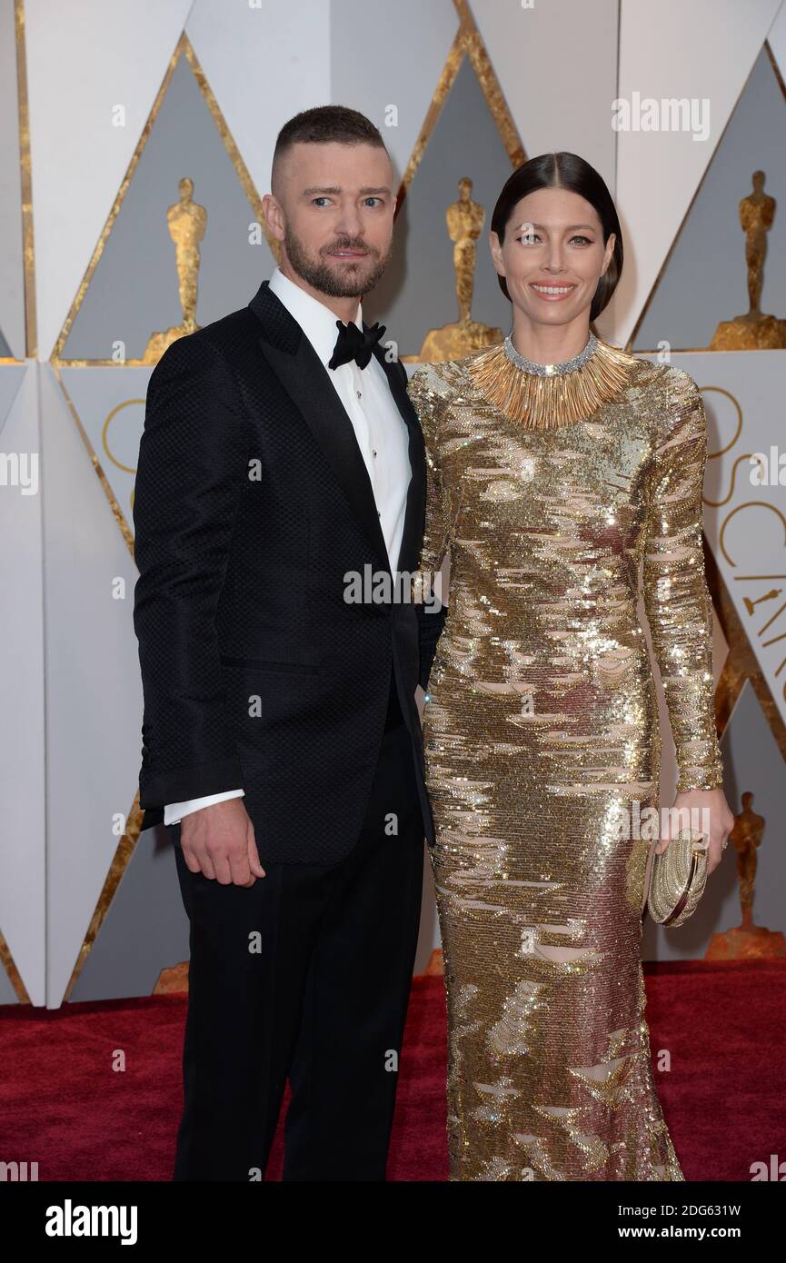 Justin Timberlake and Jessica Biel arriving for the 89th Academy Awards (Oscars) ceremony at the Dolby Theater in Los Angeles, CA, USA, February 26, 2017. Photo by Lionel Hahn/ABACAPRESS.COM Stock Photo