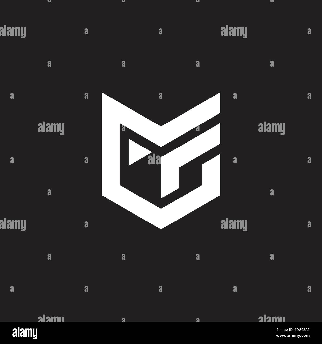 abstract letter mf triangle geometric line logo vector Stock Vector