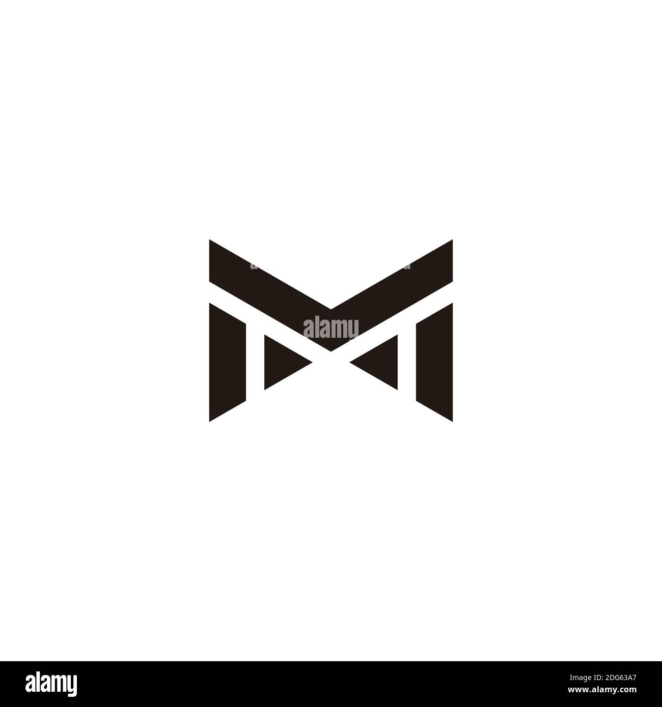 abstract letter mt triangles geometric simple flat logo vector Stock Vector