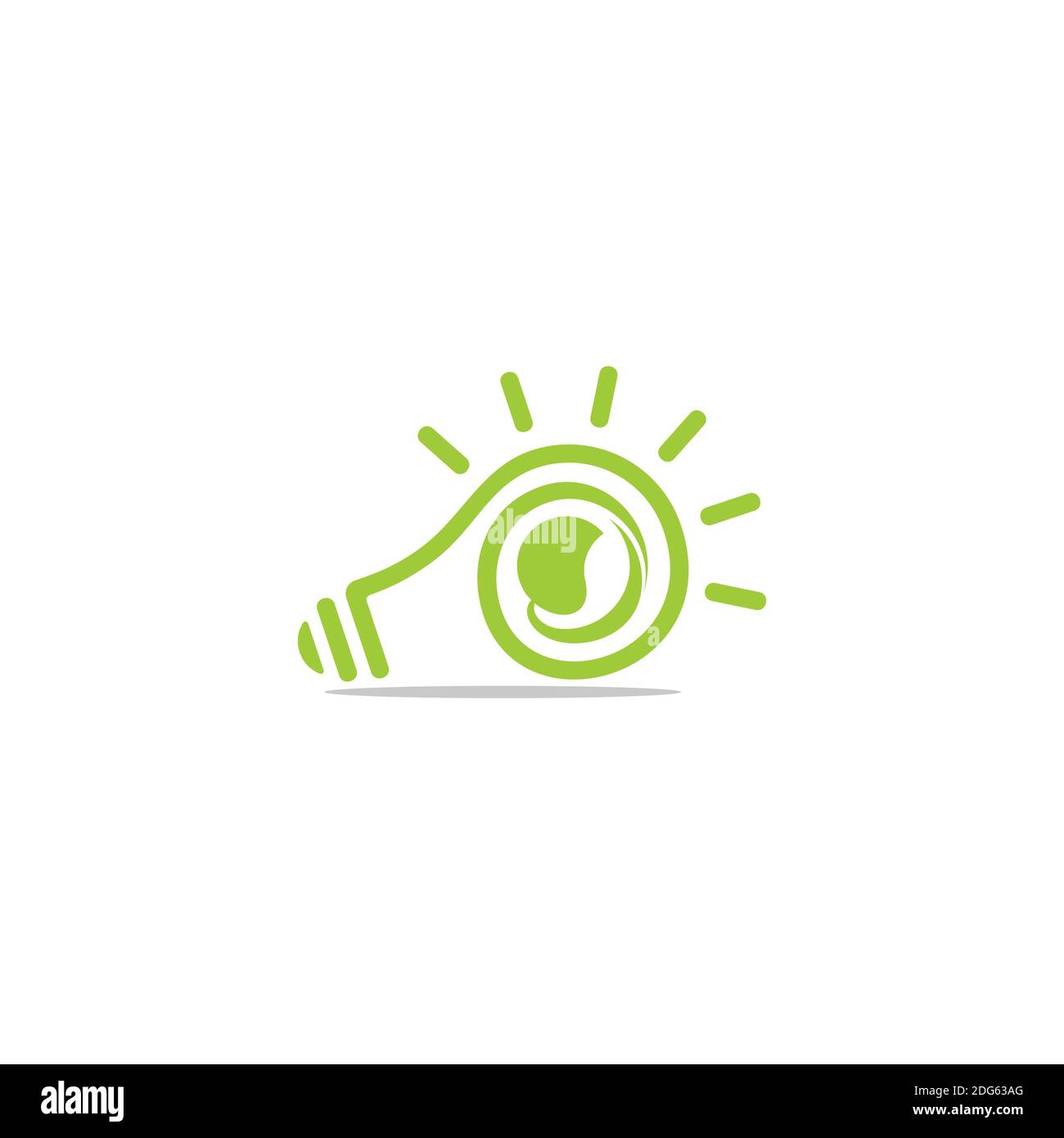 light bulb eco idea symbol shadow design logo vector Stock Vector