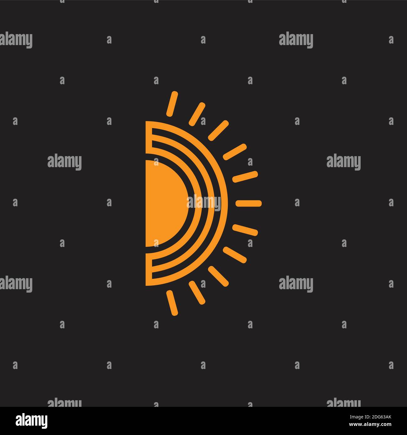 letter d sun rays stripes geometric design logo vector Stock Vector ...