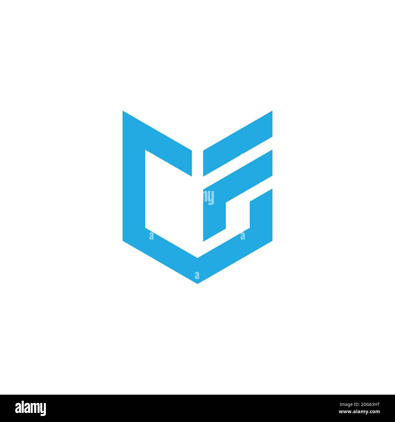 abstract letter mf emblem badge flat logo vector Stock Vector