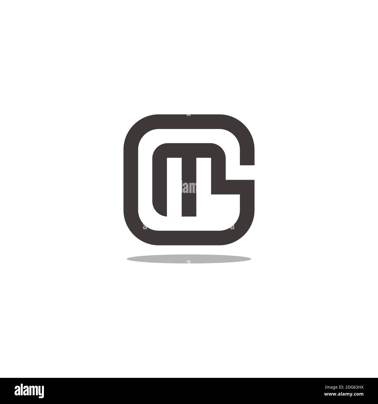 abstract letter gm link square geometric logo vector Stock Vector
