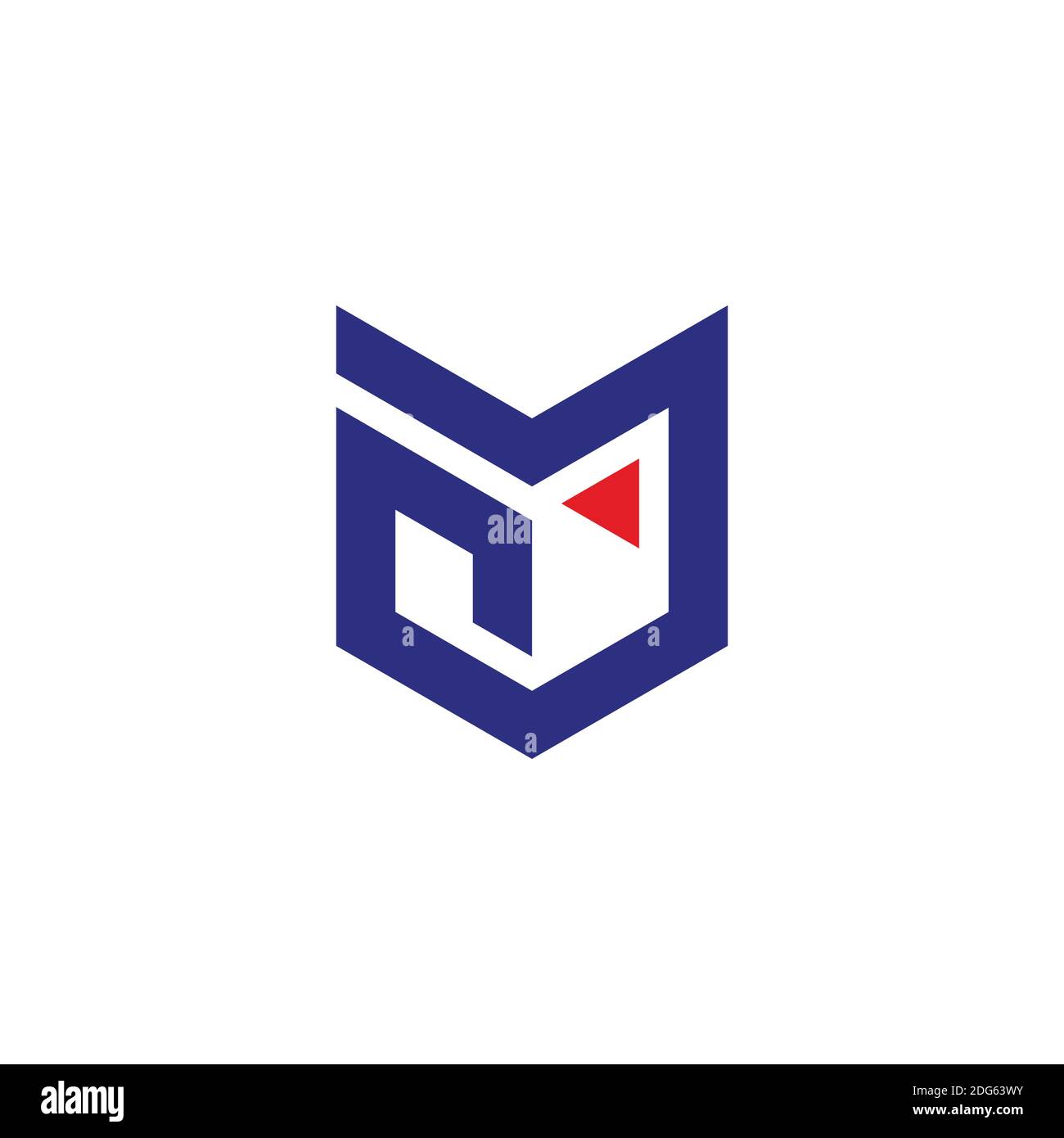 abstract letter mn triangle geometric line logo vector Stock Vector