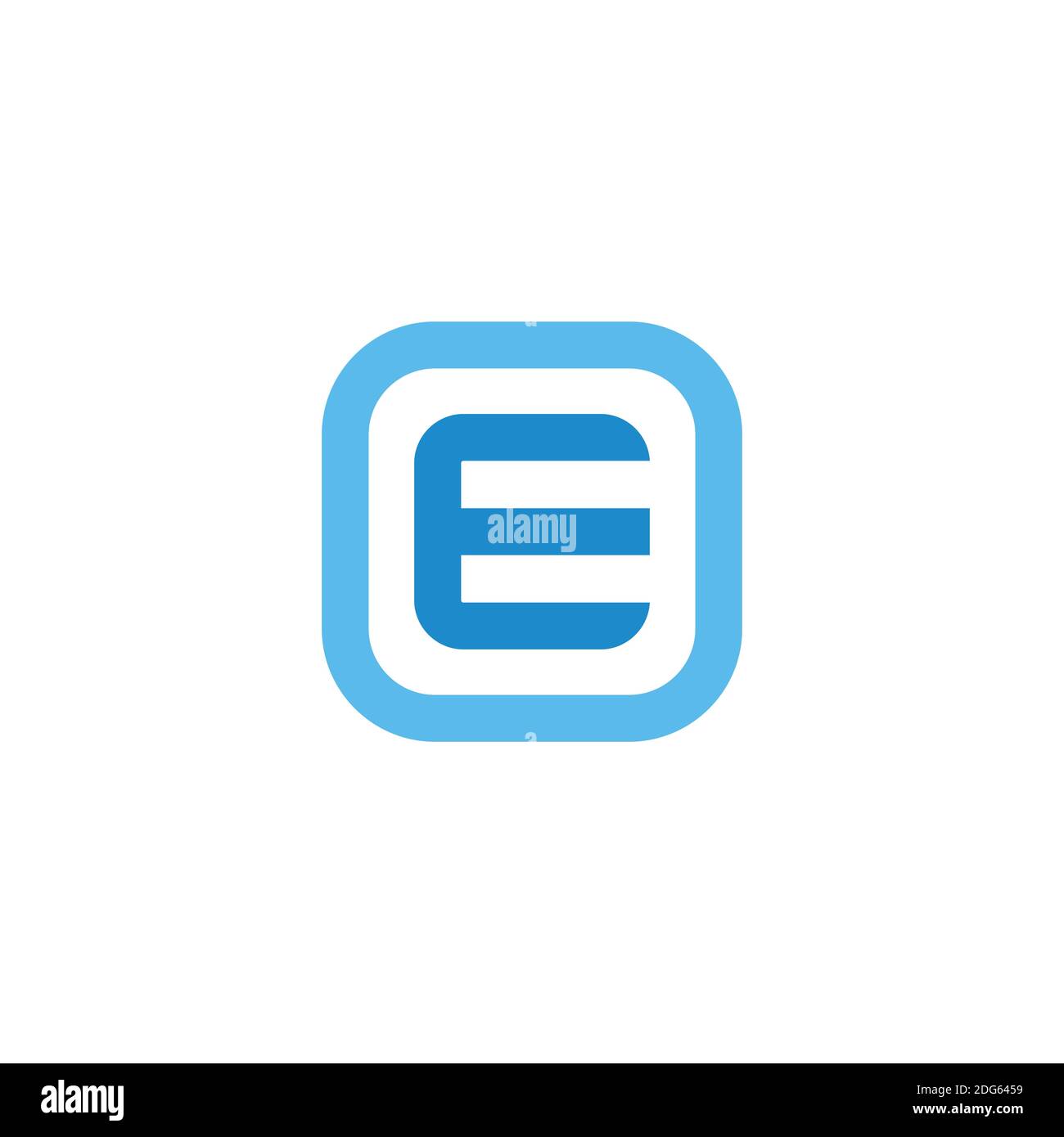letter e square colorful geometric curve design logo vector Stock Vector