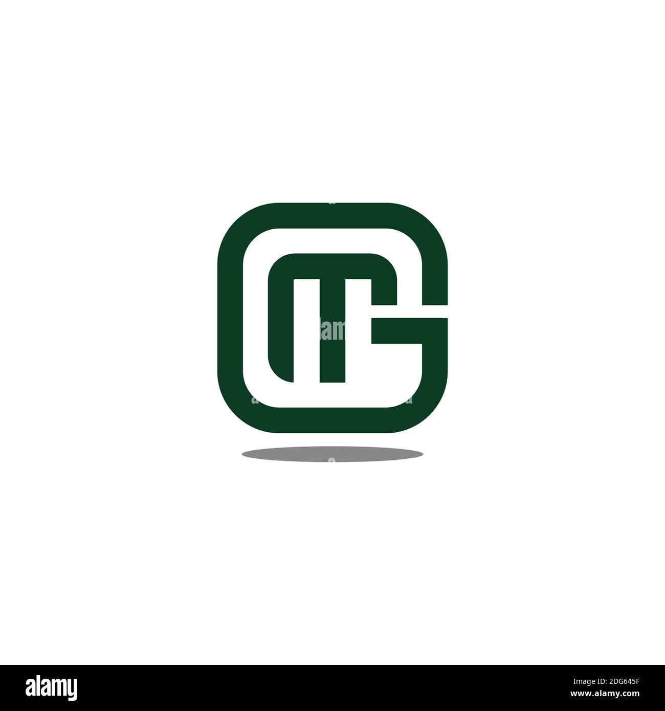 abstract letter gm square geometric shadow logo vector Stock Vector