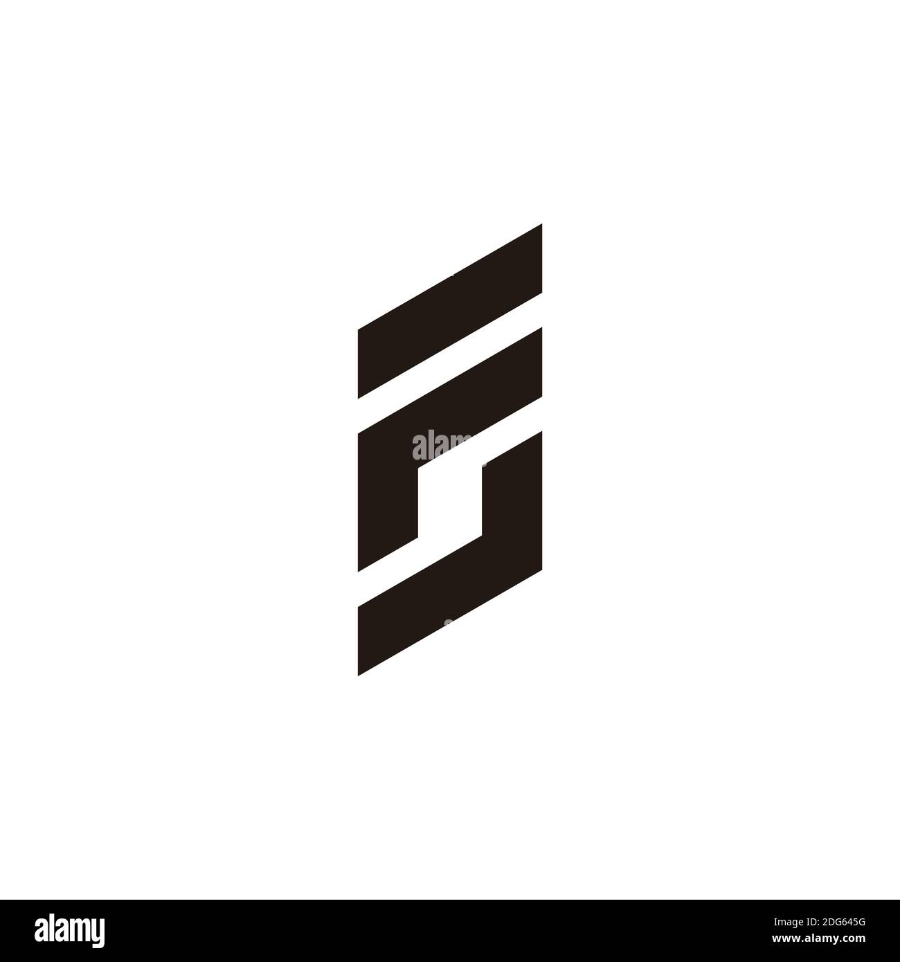 abstract letter fl simple geometric line logo vector Stock Vector