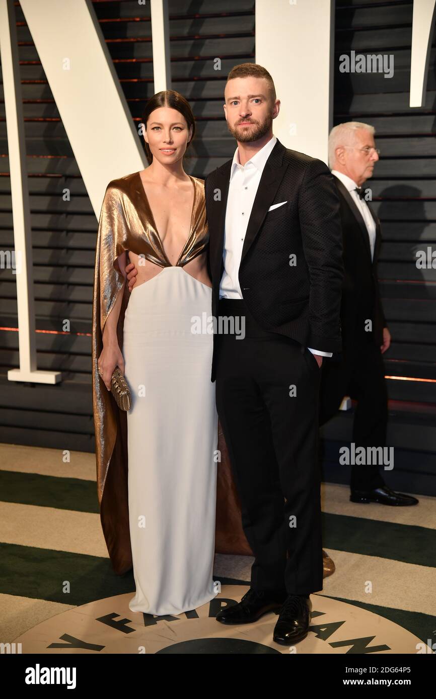 Jessica Biel and Justin Timberlake attending Vanity Fair Oscar Party 2017 Celebrating the 89th Annual Academy Awards at The Wallis Annenberg Center for the Performing Arts in Los Angeles, CA, USA, on February 26, 2017. Photo by David Niviere/ABACAPRESS.COM Stock Photo