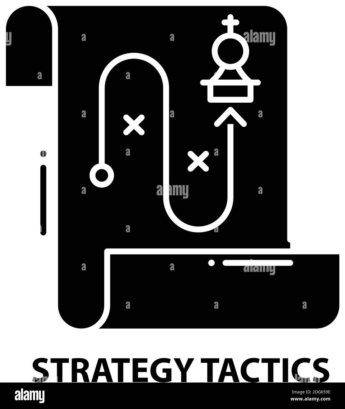 strategy tactics icon, black vector sign with editable strokes, concept illustration Stock Vector