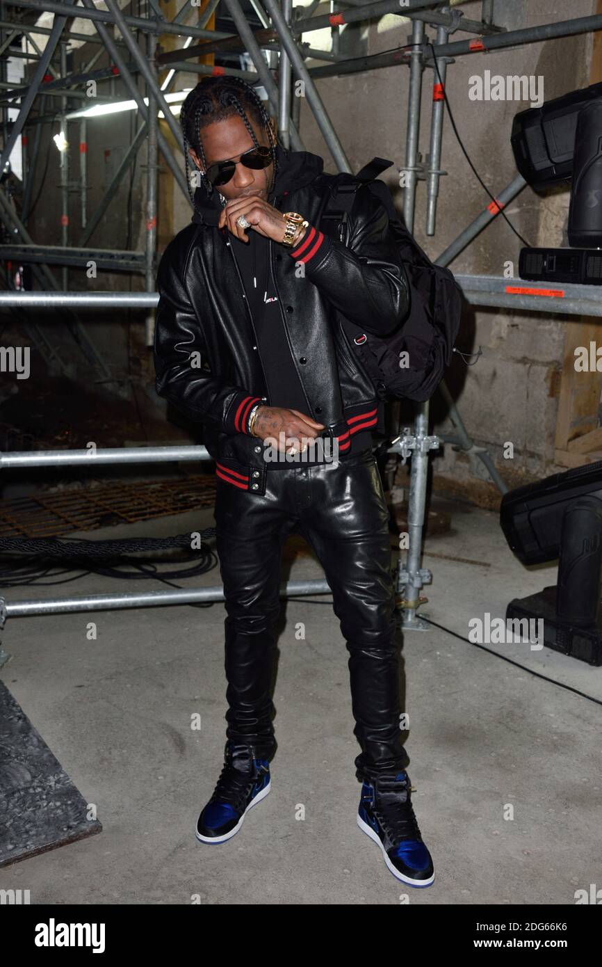 Travis Scott arriving at the Saint Laurent show during Paris Fashion Week  Ready to wear FallWinter 2017-18 on February 28, 2017 in Paris, France  Photo by Alban Wyters /ABACAPRESS.COM Stock Photo - Alamy