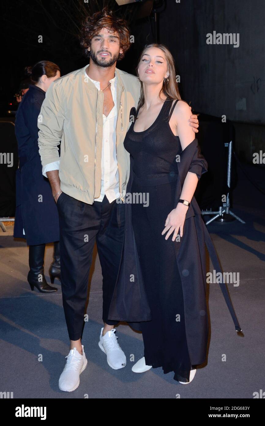 Marlon Teixeira and Marie-Ange Casta attending the H&M Studio show at