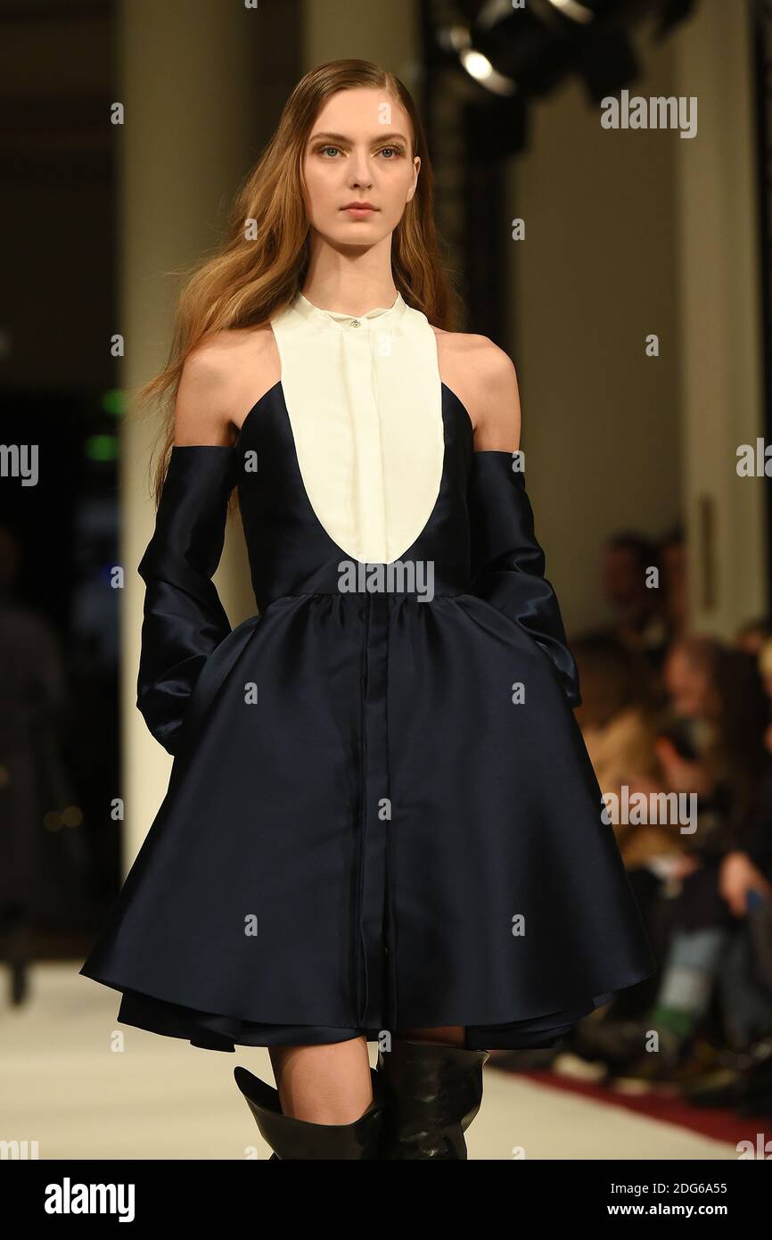 A model walks on the runway at the Alexis Mabille show during Paris Fashion  Week Ready to wear FallWinter 2017-18 at Salle Pleyel in Paris, France on  Marsh 2, 2017 in Paris,