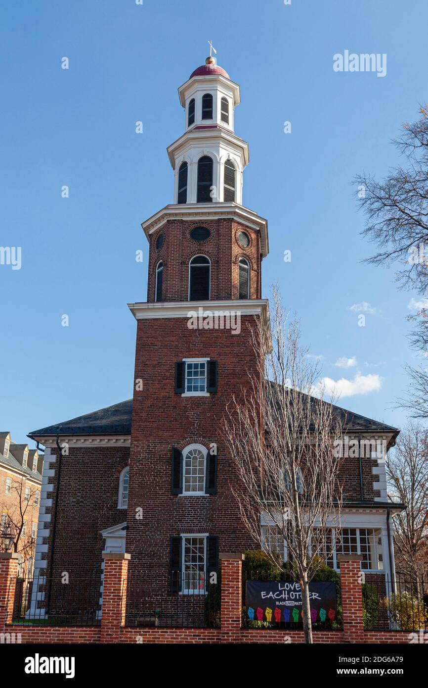 Alexandria, VA, USA 11292020 Close up vertical image of the historic