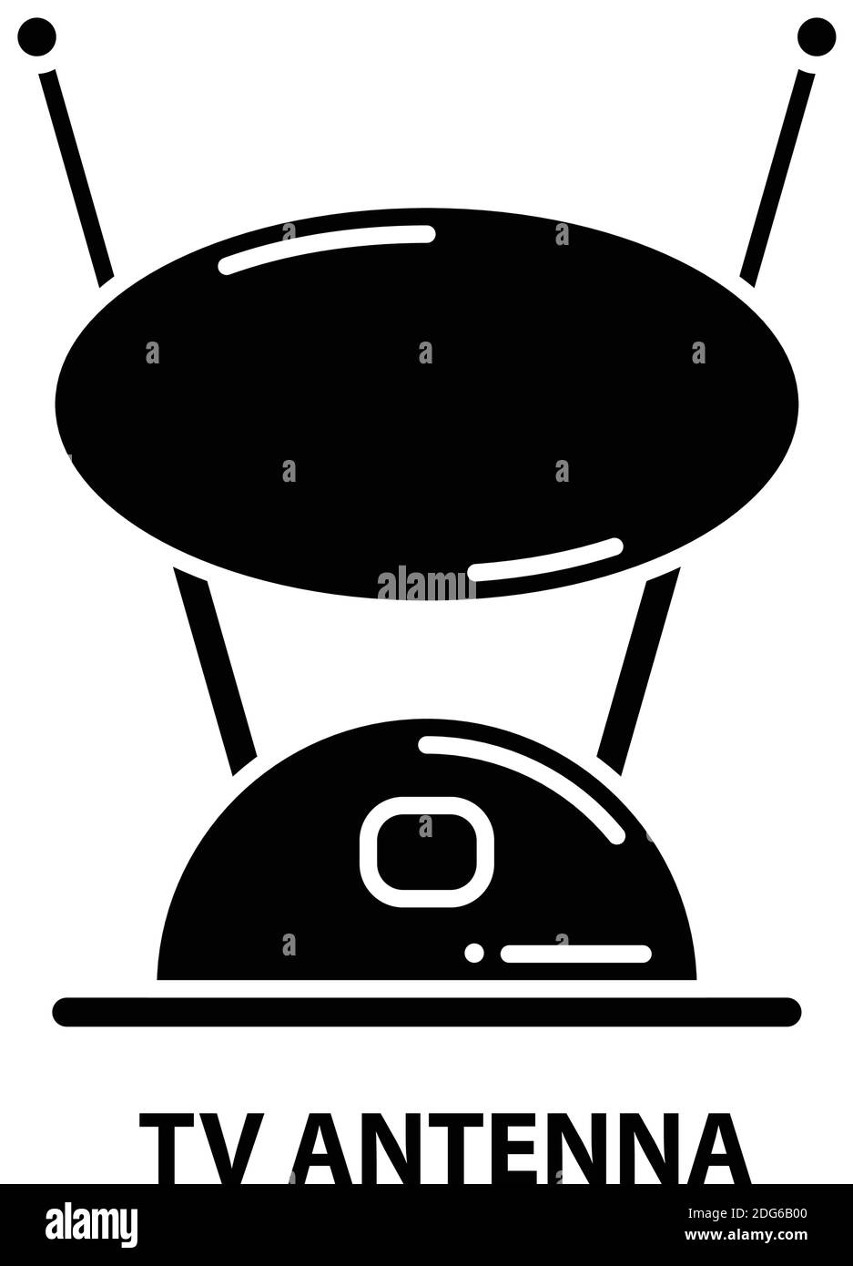 tv antenna icon, black vector sign with editable strokes, concept illustration Stock Vector